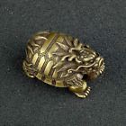 Solid Antique Bronze Chinese Style Dragon Turtle Xuanwu Brass Ornaments