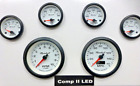 Marshall 6 Gauge Set Comp 2 LED Electric Speedo White Dial Blac Bezel Sport Comp