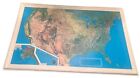 Vintage Kistler Vinyl Raised United States Relief Wall Map 22”x34” Printed 1974