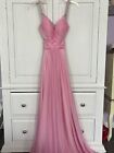 La Femme Size 0 Barbie Pink Long Evening Prom Gown Sequin NWT