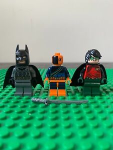 Lego DC Supheroes Minifigure Lot: Deathstroke sh194, Robin sh195, Batman sh064
