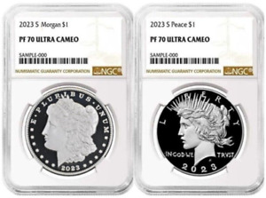 New Listing2023 S Morgan & Peace Silver Dollar $1 2pc Set NGC PF70 Ultra Cameo