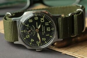 Men's vintage wrist watch POBEDA Soviet mechanical watch for men military  watch