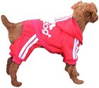 Adidog Pet Dog Clothes Tracksuit Hoodie Coat Winter 4Leg Jumpsuit 2Leg Pullover
