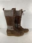 The North Face Womens Brown Suede Mid-Calf Round Toe Lace-Up Snow Boots Size 8