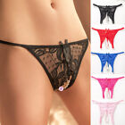 1 Pack Womens Sexy Lace Crotchles Panties Thong G-string See Through Knickers