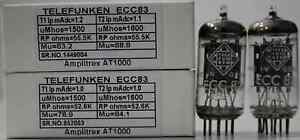 ECC83 Telefunken Diamond Bottom Made in Germany Amplitrex Tested #1449004 852003