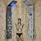 LED Stainless Steel Rain Shower Panel Tower Faucet Massage System Jets Fixture