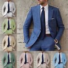 Men Summer Linen Suit 2 Piece Beach Grooms Bestmen Wedding Blazer+Pants 42r 44r