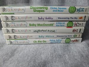 Lot of 6 Ages 9 mo+ Baby Einstein DVD MacDonald Neptune Shapes Animals On the Go