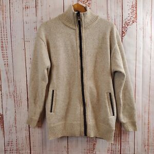 Vcansion Sweater Men's L Cardigan Full Zip Jacket Cashmere Blend Fleece Lining