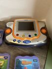 Vtech Vsmile Cyber Pocket plus 9 Cartridges Lot Test and Working. Console Works