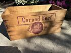 Vintage Swift’s Premium Corned Beef Wooden Crate Shipping Box Chicago *NICE*