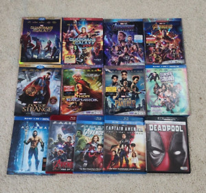 Marvel DC Comics Blu Ray DVD Lot Movies AVENGERS Deadpool Thor Guardians 4K