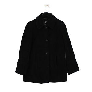Calvin Klein Women's Coat M Black Other with Polyester, Wool Trench Coat