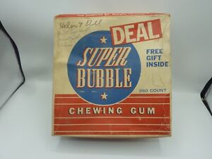 Vintage Super Bubble Chewing Gum Box Empty 1960s Display Counter Advertisement