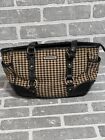 Longaberger Women’s Brown Checkered Bag Faux Leather Trim And Straps