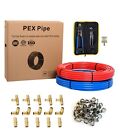 EFIELD(All in One)2 Rolls x 100ft 1/2 Inch PEX B Pipe/Tubing, Fitting, Combo Kit