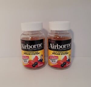(2) Airborne Vitamin C Immune Support Berry Flavored 750mg Gummies 21ea EXP04/24