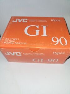JVC GI 90 Audio Cassette Tape Normal Position Lot of 10 Brand New Sealed Blank