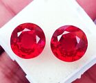 18 Ct Natural Bloody Red Ruby Round Cut Certified Loose Gemstone Pair H04