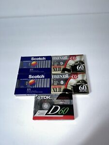 TDK D60 , Scotch BX 60 , Maxwell XLII Blank Cassette Tapes. SEALED