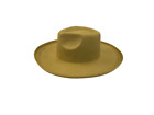 Universal Thread Women's Yellow Upturned Wide Brim Felt Fedora Adjustable Hat