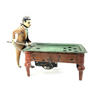 Antique Gunthermann ?? Germany Tin Wind Up Pool Shooter Billiards Player Toy