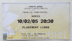 RAMMSTEIN concert ticket France LILLE 10 february 2005