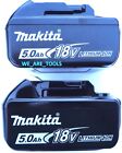 (2) New Genuine Makita Brand BL1850B-2 18V Batteries 5.0 AH LED 18 Volt LXT