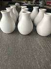 Lot Of 9 Small White Ceramic Bud Vases Home Decor Wedding Centerpieces