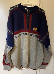 Vintage Norwool Pure Wool Pullover Sweater Size Men's XL Made In Norway