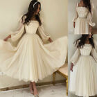 Arabia Chiffon Wedding Dresses Short Tea Length Beaded Long Sleeves Bridal Gowns