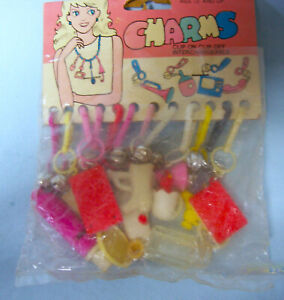 VINTAGE PLASTIC CHARMS Vintage Clip on Clip Off Still in Original Package (A1)