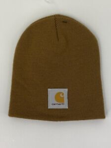 NEW Carhartt Knit Beanie Stocking Hat - Brown - Embroidered North American