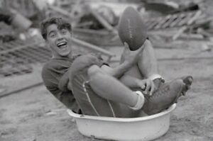 Young Football jock in Wash Tub WWII gentleman's gay photo collection 4x6