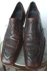 Mark Nason Brown Leather Loafer  Shoes Cross Embroidered Rock 10.5 M Slip On