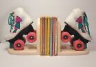 Vintage 1980’s Roller Skate BookEnds Pink White Girls Neon World Sports