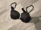 Victoria's Secret 38C SEXY LITTLE THINGS Push Up Bra Black with White dots