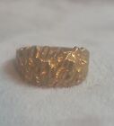 14K Gold Plated Sz 12 Nugget Chunky Ring Used