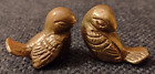 2 MCM Vintage Small Solid Brass Bird Figurines - Paperweight