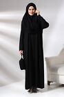 Muslim Women Prayer Dress, Prayer Abaya with Bag, One-Piece Long Dress Black