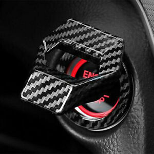 Car Accessories Carbon Fiber Engine Start Stop Push Button Switch Cover Cap Trim (For: Genesis G80)
