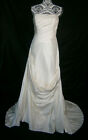 Romona Keveza Size 4-6 Natural Ivory Silk Wedding Dress Strapless Draping Ruched
