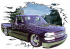 2000 Black Chevy Pickup Truck Custom Hot Rod Mountain T-Shirt 00 Muscle Car Tees