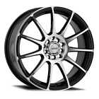 17x7 Maxxim 44B Champ Machined Gloss Black Wheels 5x108/5x4.5 (40mm) Set of 4 (For: Volvo 240)