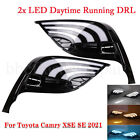LED DRL Daytime Running Fog Lights For 2021 2022 2023 2024 Toyota Camry SE XSE (For: 2021 Toyota Camry XSE)