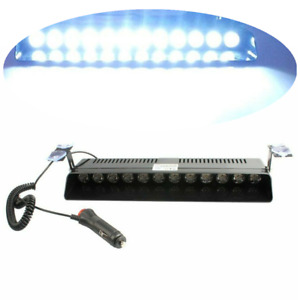 12-Led Car Trailer Warning Lamp White Dash Emergency Strobe Flash Light Bar 12V