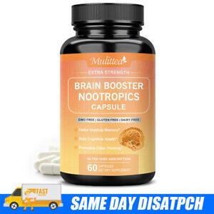 Brain Booster Nootropic Supplement Support Focus Energy Memory & Clarity 60Pills