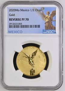 2020 1/2 Oz Mexico Gold Libertad Reverse Proof NGC 70 Freshly Graded Key Coin